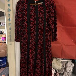 Red and black sweater dress